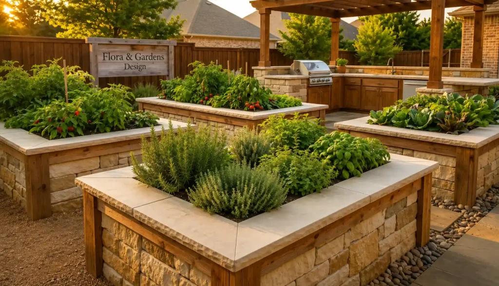 culinary gardens integrated with outdoor living